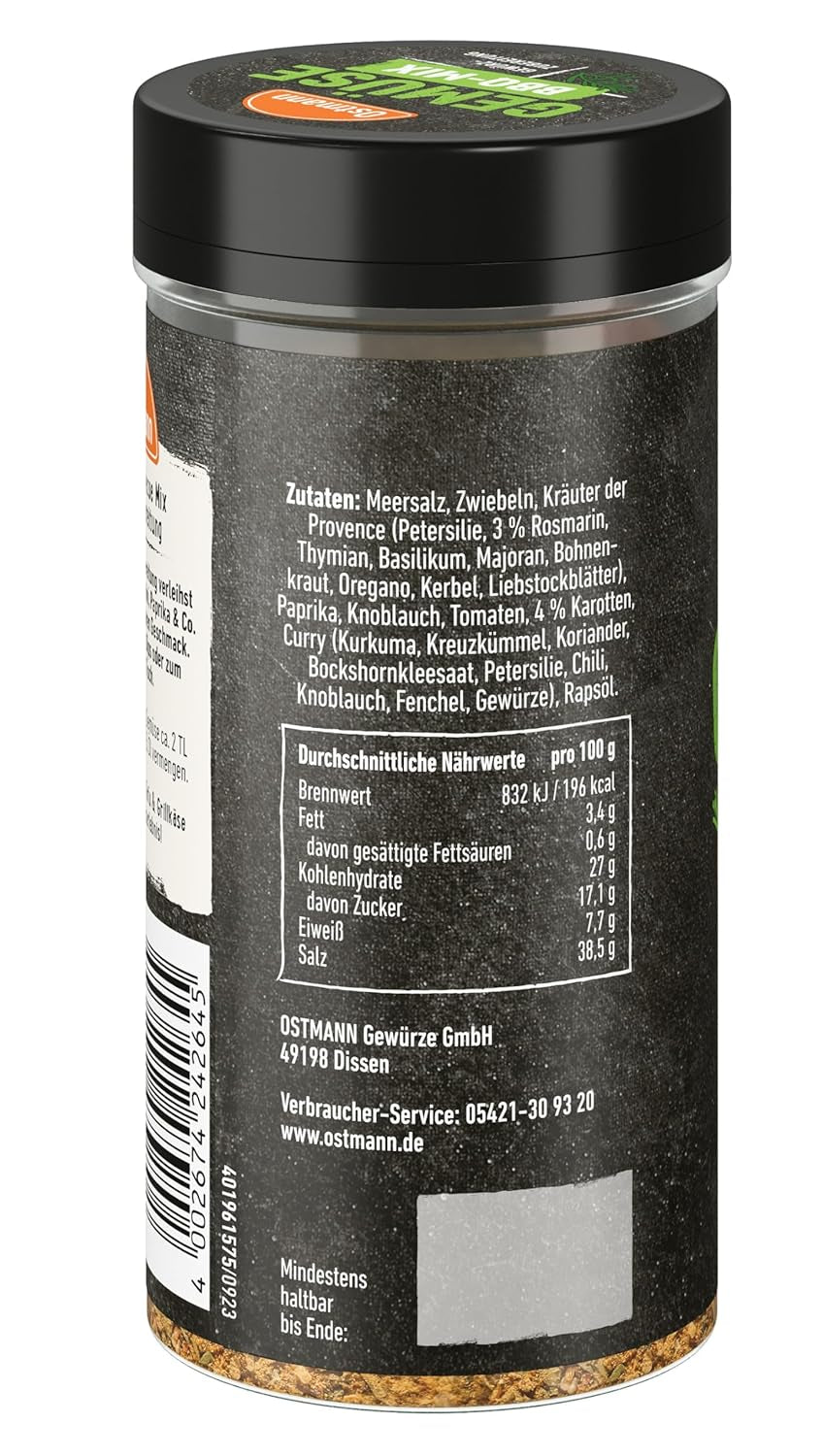Ostmann Gewürze - Gemüse BBQ Mix | Gewürzzubereitung für Gemüse | Mediterrane Kräuternote für Grillgemüse, Tofu und Co. | 120 g in un colino