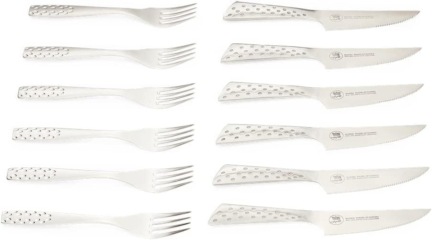 Set bistecca Weber Deluxe, 6 pezzi, design monoblocco in acciaio inox, extra affilato, manico ergonomico Kitchen Naty Shop