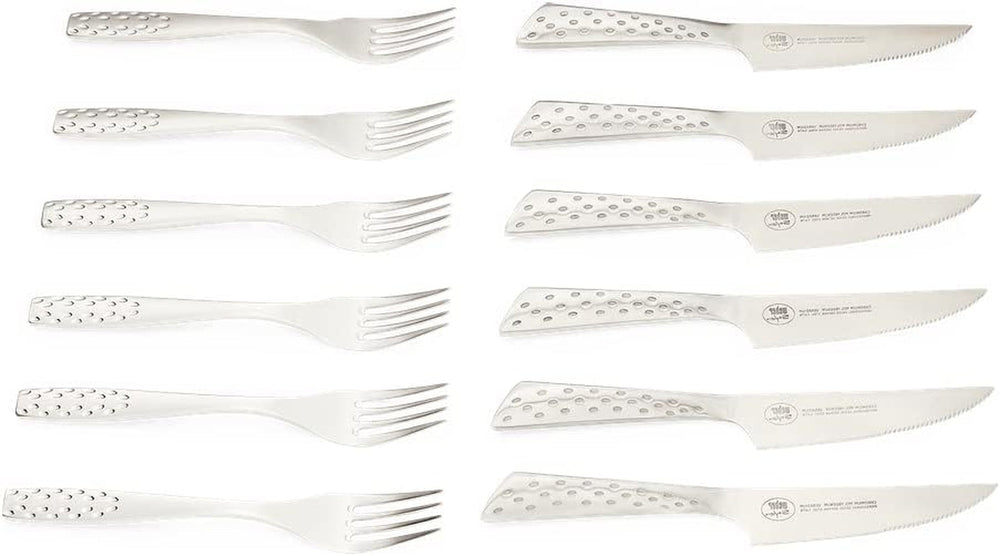 Set bistecca Weber Deluxe, 6 pezzi, design monoblocco in acciaio inox, extra affilato, manico ergonomico Kitchen Naty Shop