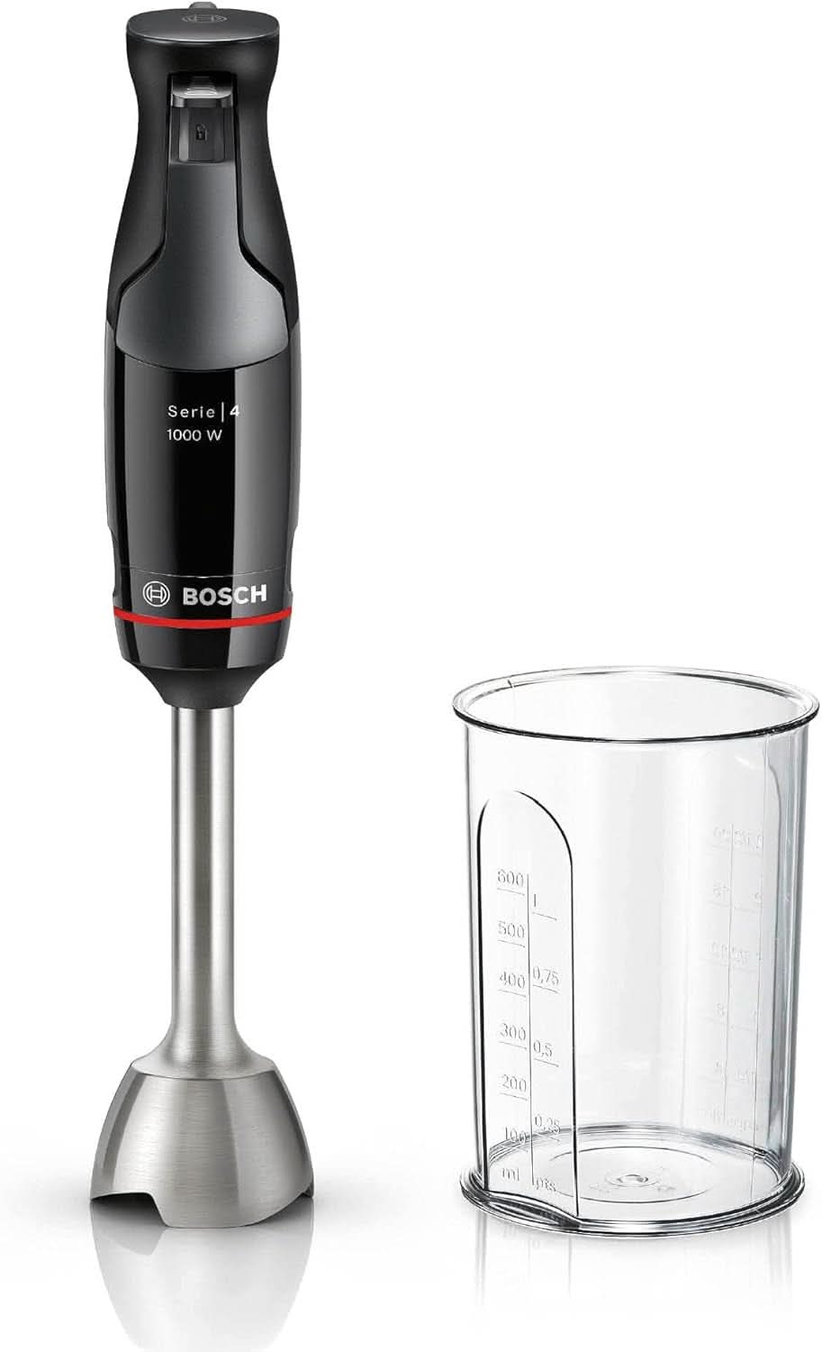 Bosch Robot da cucina Ergomaster Serie 4, 1000 Watt, Edelstahl-Mixstab, Zerkleinerer, Mix-/Messbecher, Schwarz Kitchen Naty Shop Ergomaster Serie 4