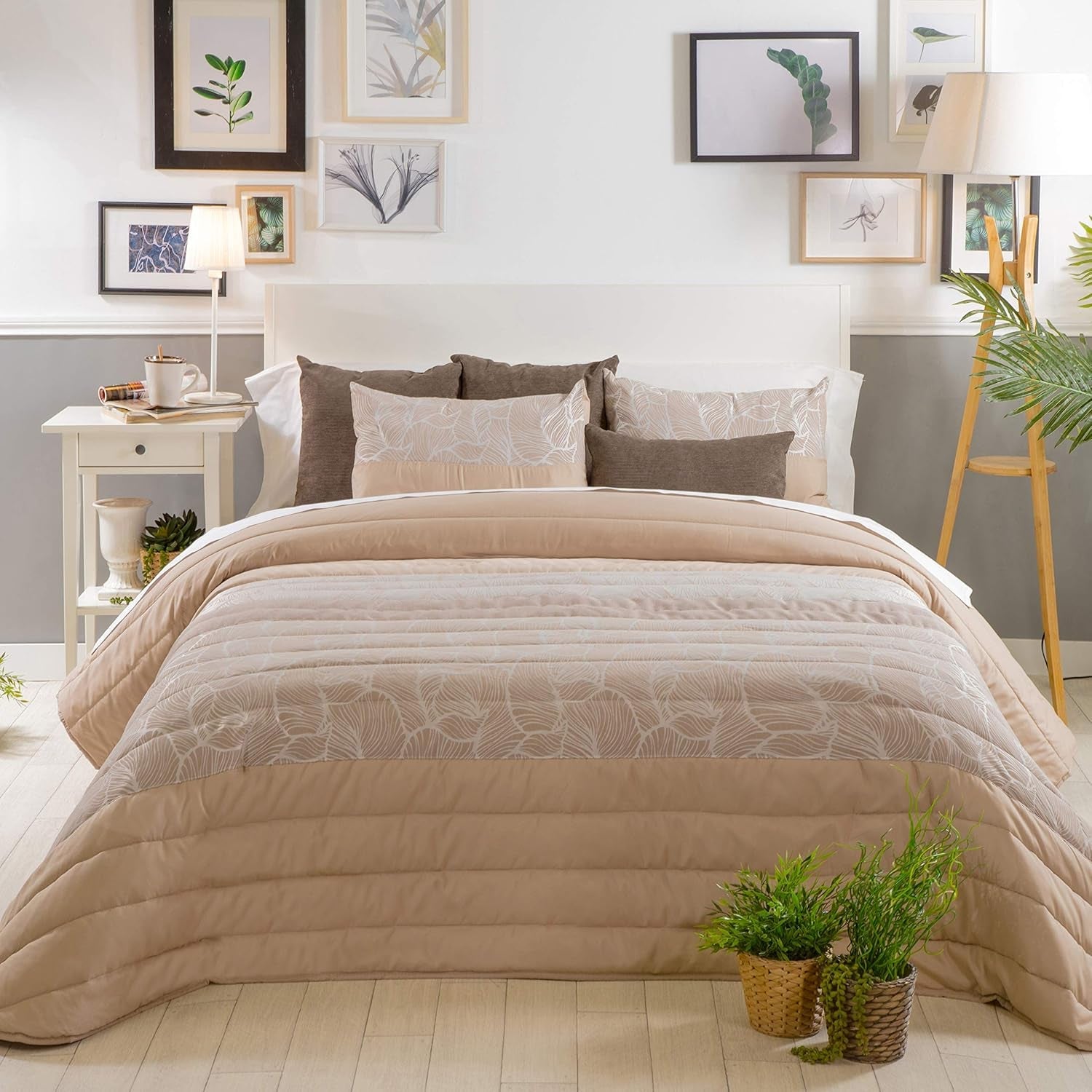 Coperta Sancarlos Primavera 1, color panna, per letti da 105 cm di larghezza Trapunte e Piumini Naty Shop Color Panna Letto da 105 cm di larghezza