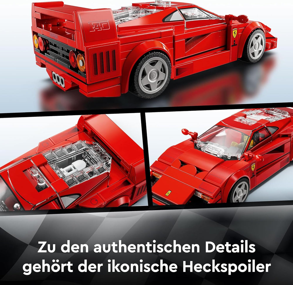 LEGO Speed Champions Ferrari F40 Supersportwagen, Spielset mit baubarem Spielzeugauto und Fahrer-Minifigur, Bauset zum Sammeln für Kinder, Geschenk für Jungen und Mädchen 76934