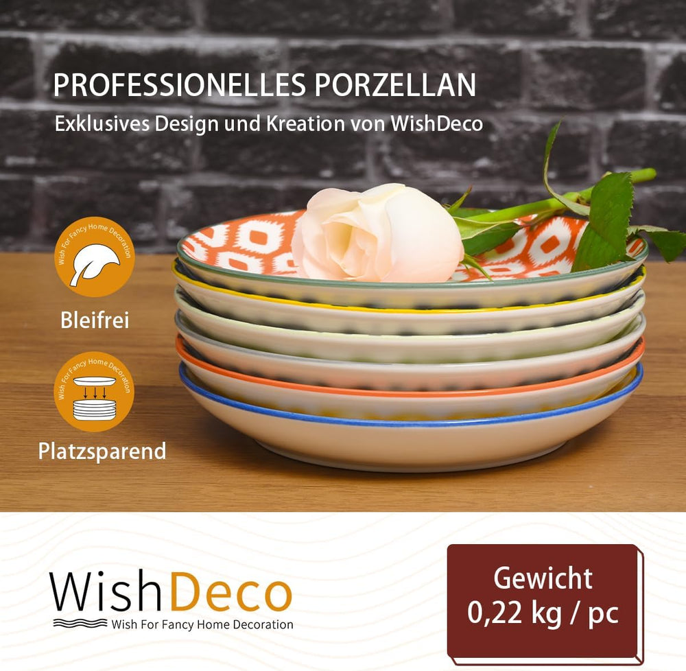 Farfurii pentru tort, set de 6; farfurii mici pentru desert (15 cm); farfurii pentru salată din porțelan; farfurii colorate pentru micul dejun; farfurii mini pentru paste, fructe, pâine