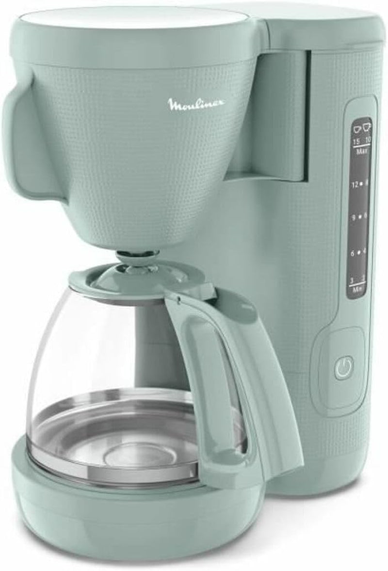Espressor cu filtru, rezervor de apă montat frontal, 1,25 l, filtru permanent, suport pentru filtru rotativ cu mâner lat, sistem anti-picurare, funcție de menținere la cald, culoare Eucalyptus Morning FG2M1310