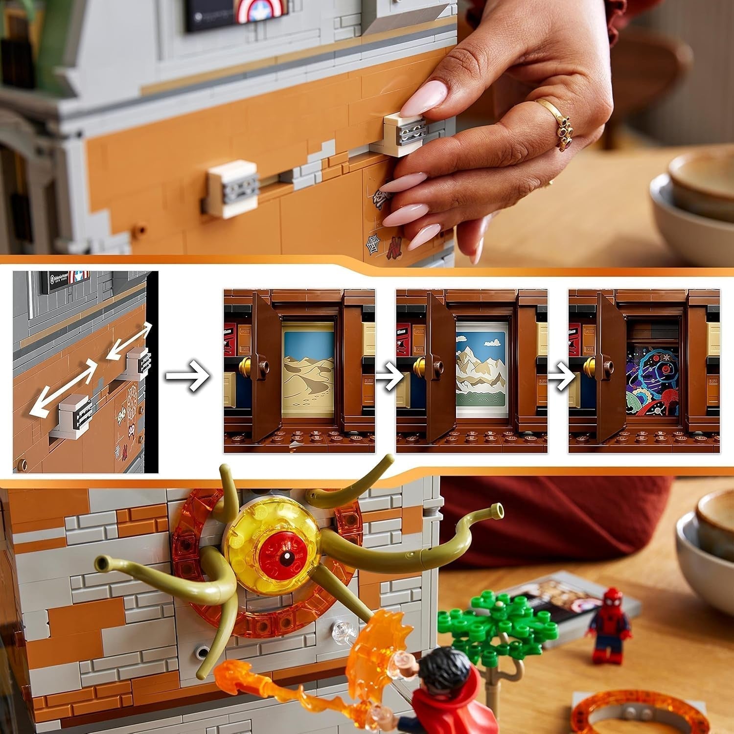 LEGO Marvel Sanctum Sanctorum Set di edifici modulari a 3 piani con minifigure di Doctor Strange e Iron Man Avengers: Endgame Toy House Fan Collectible Great Room Decor 76218 Building Sets Besuche den LEGO-Store