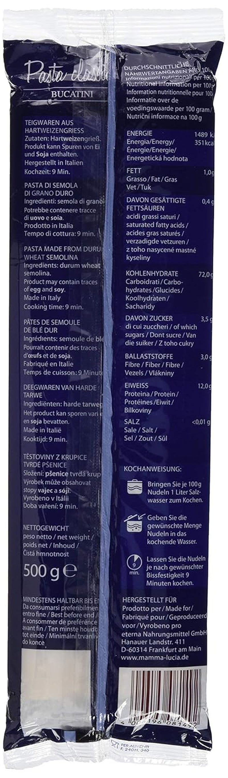 Pasta Bucatini - Maccheroni, conf. da 20 (20 x 500 g)