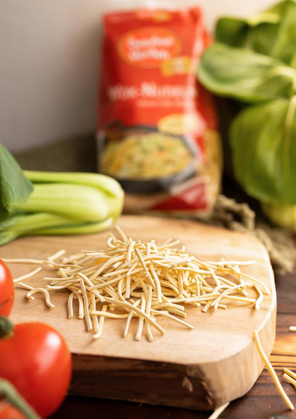 Giardino di bambù - Tagliatelle Wok | Tagliatelle istantanee all'uovo | Mescolare, non è necessaria alcuna precottura | Per piatti asiatici nel wok | 250 g in un sacchetto