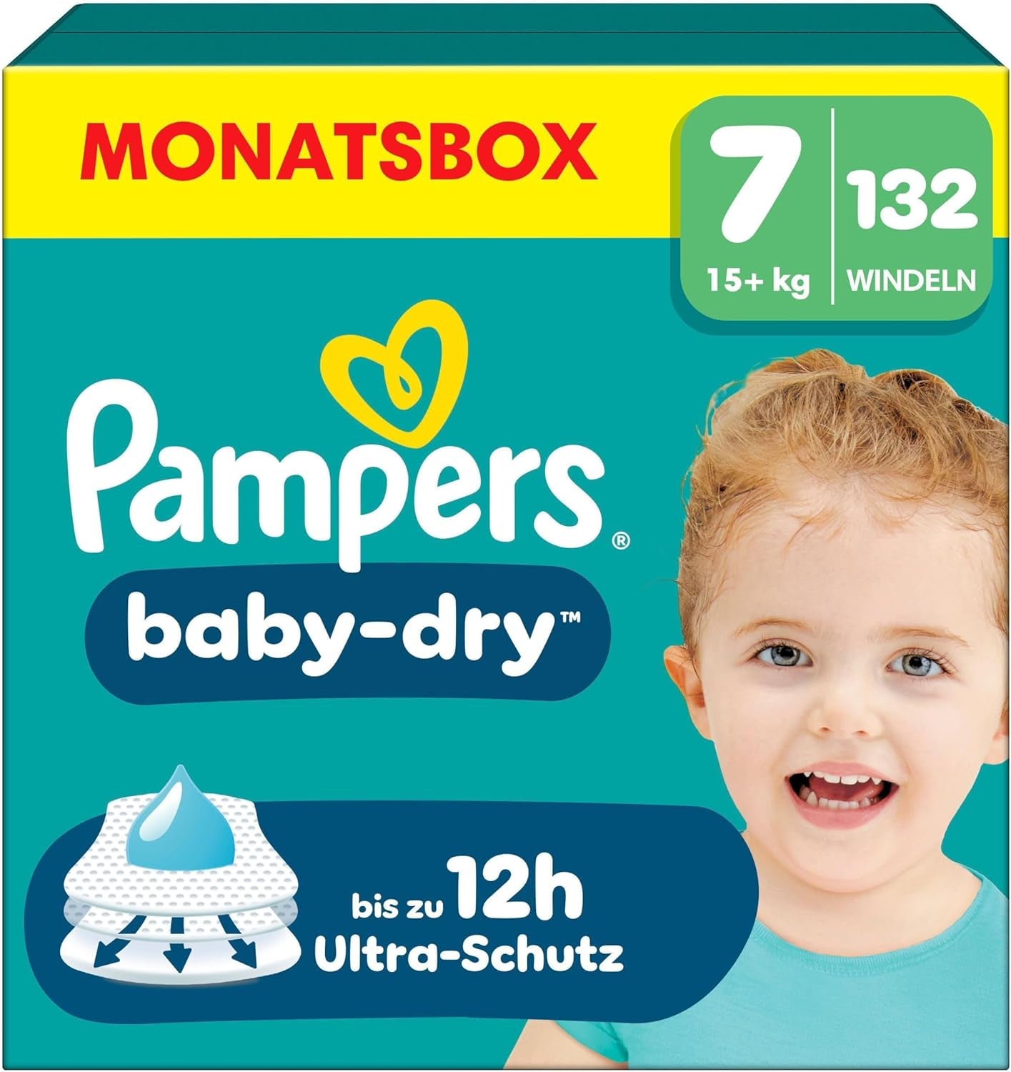 Pannolini Pampers Baby-Dry taglia 5, 174 pannolini, 11 kg - 16 kg, protezione dalle perdite fino al 100% e comfort per tutta la notte