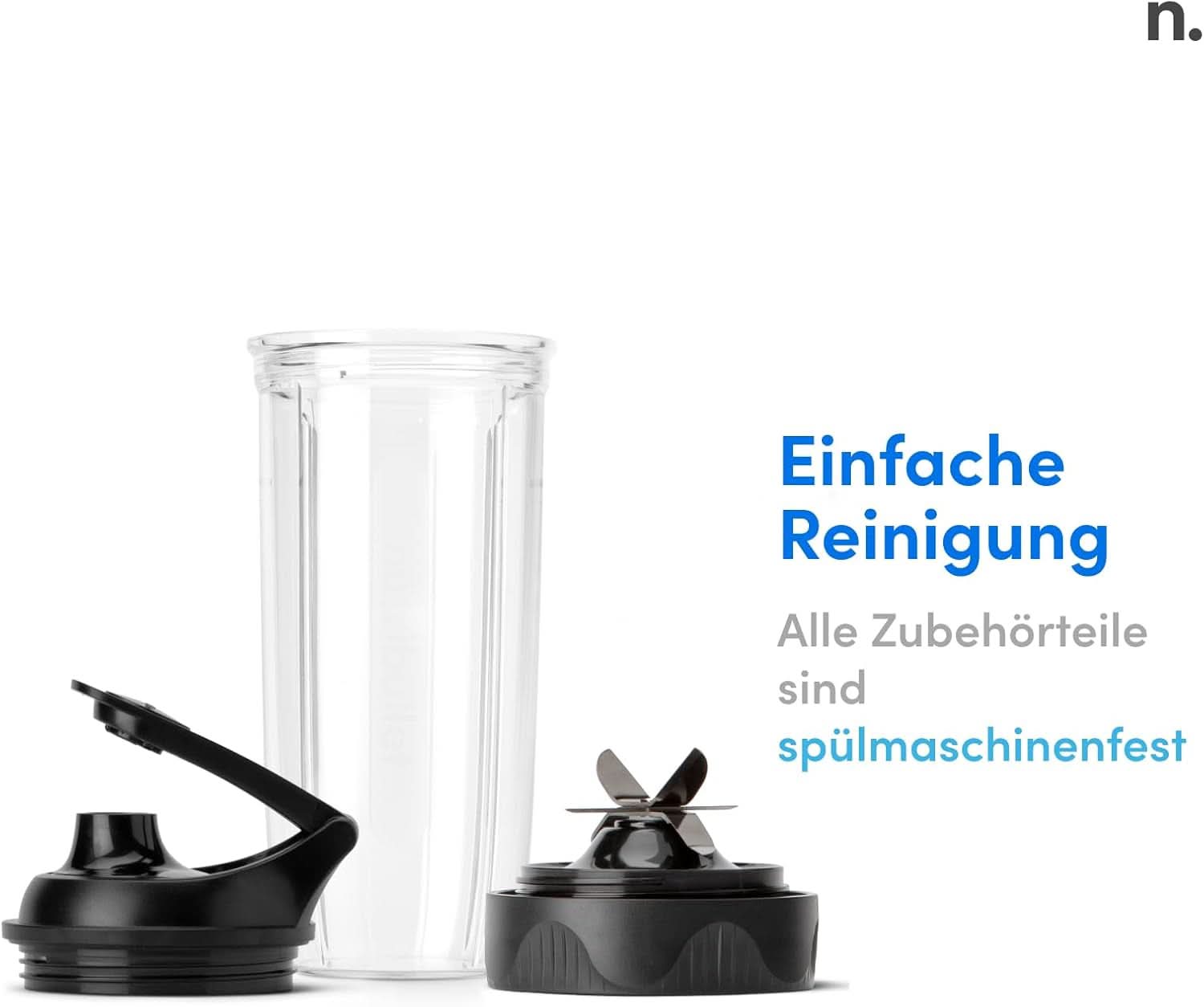 Nutribullet Personal Blender, Der Leistungsstärkste Mixer Für Eine Portion, 1000 Watt und Leiser Motor, 900 Ml Becher Aus Tritan Renew, Leuchtende Touch Bedienknöpfe, Dunkel Grau Bucatarie Naty Shop