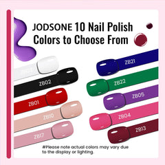 JODSONE Set di smalti per unghie da 12 pezzi Combinazione di 10 colori 2 mani di base e top coat Smalto per unghie ad asciugatura rapida per dilettanti e principianti