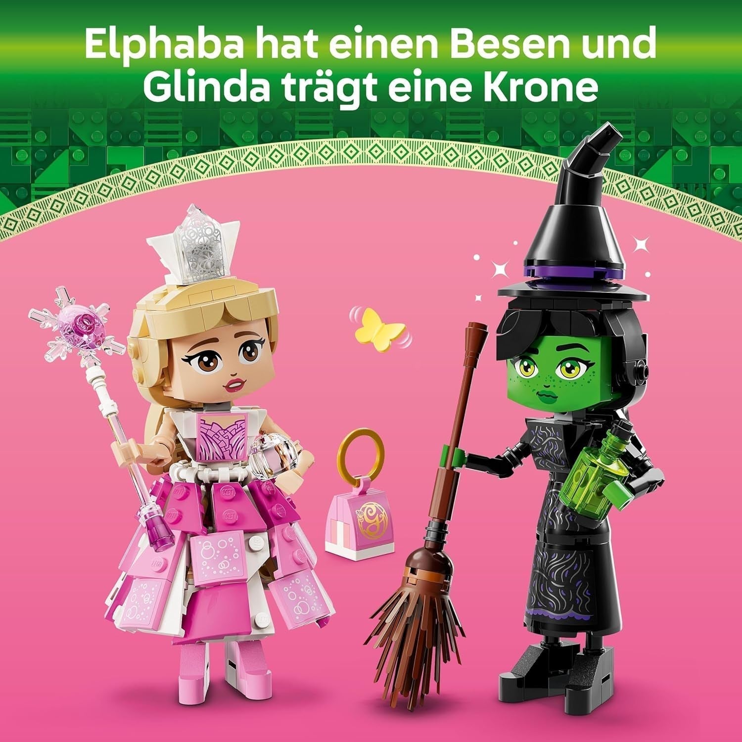 Bambole LEGO Wicked Elphaba e Glinda - personaggio da collezione delle streghe di Oz - regalo creativo per ragazze sopra i 10 anni e fan del film - 75682 Set da costruzione Besuche den LEGO-Store