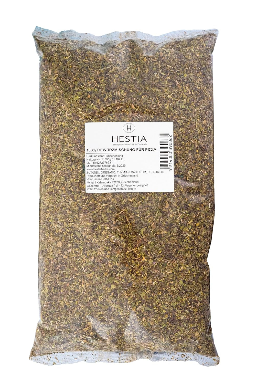 Hestia Herbs Kräutermischung greco-mediterraneo con origano, rosmarino, timo, basilico e prezzemolo per cucinare, 500 g – Authentic Gewürzmischung für Traditionale Rezepte