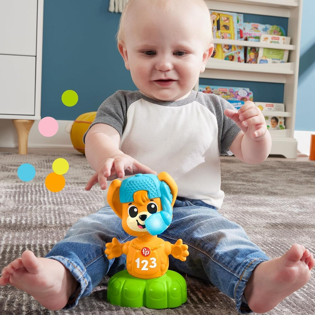 Fisher Price Animal Band Rino vulpea Învață contrariile, vulpe interactivă pentru a învăța prin mișcare, lumini colorate, cântece și sunete, jucărie pentru copii, 9+ luni, HYL02 Jucarii Bebe Naty Shop