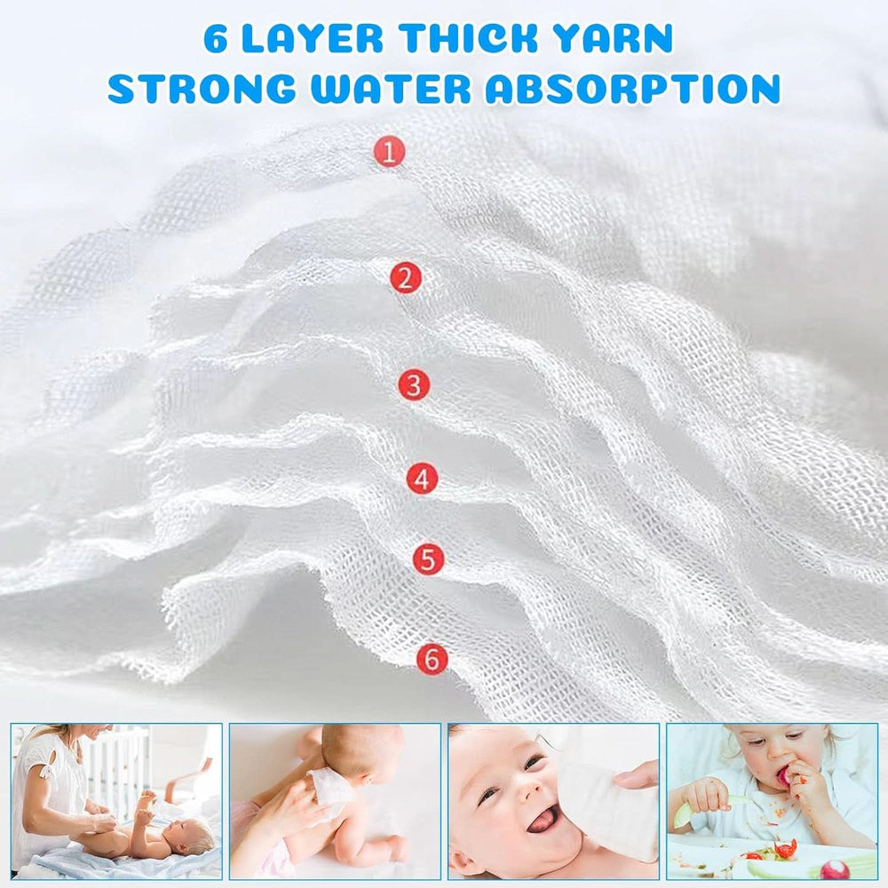 Prosoape de spălat pentru bebeluși EXTSUD, pachet de 10 prosoape de muselină pentru bebeluși Mama si Copilul Naty Shop