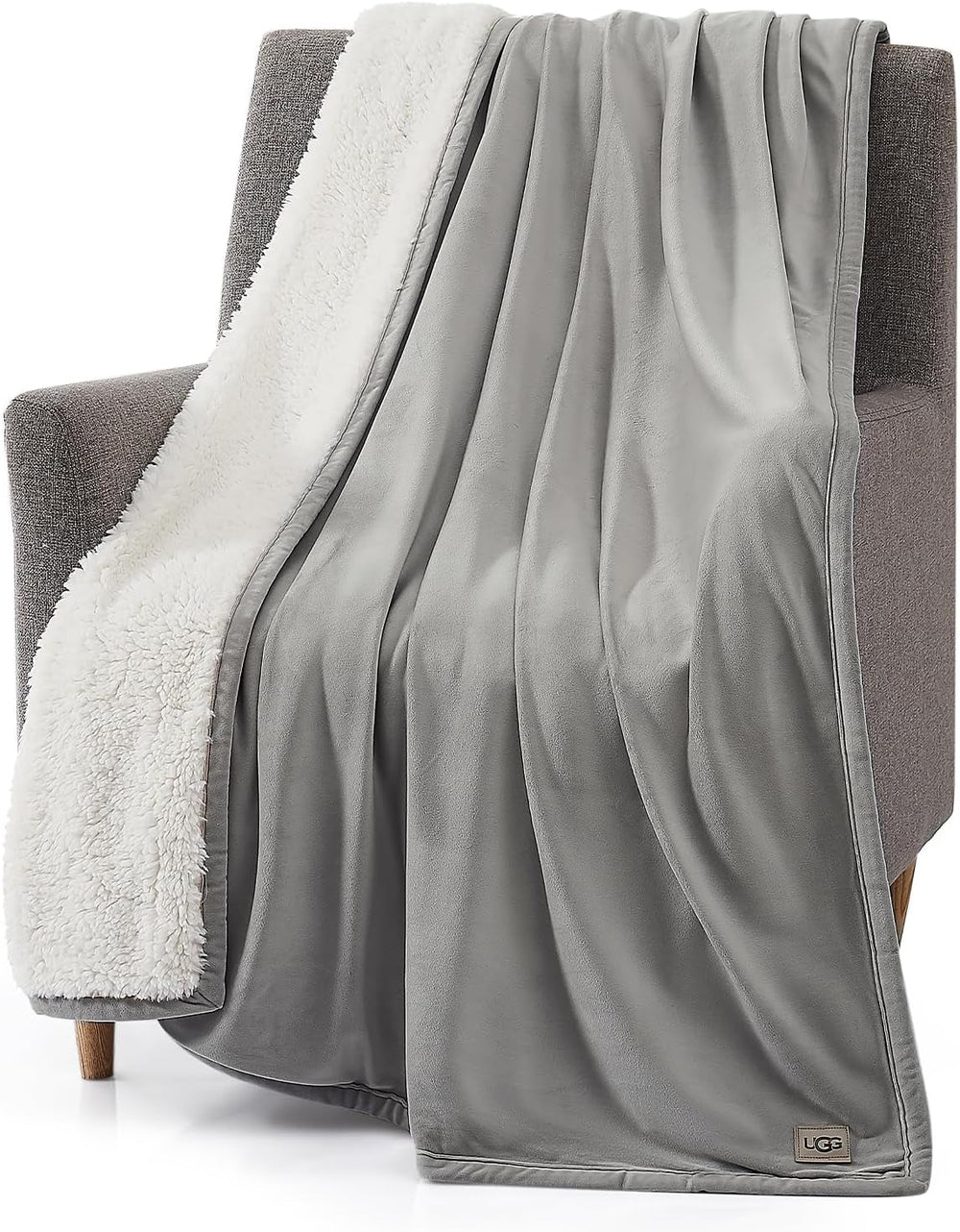 UGG 01465 Bliss Sherpa Coperta da tiro Completamente reversibile per divano o letto Lavabile in lavatrice Facile da pulire Coperte di lusso di grandi dimensioni in morbido peluche 178 x 127 cm Seal Naty Shop Piumini e trapunte Titolo predefinito