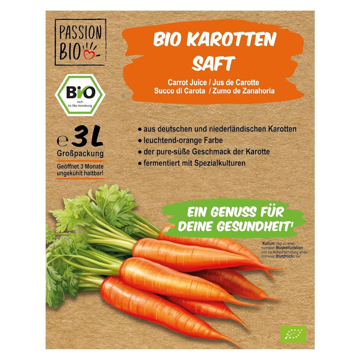Succo di carota biologico - A base di carote tedesche e olandesi, 3 litri Bevande analcoliche Naty Shop