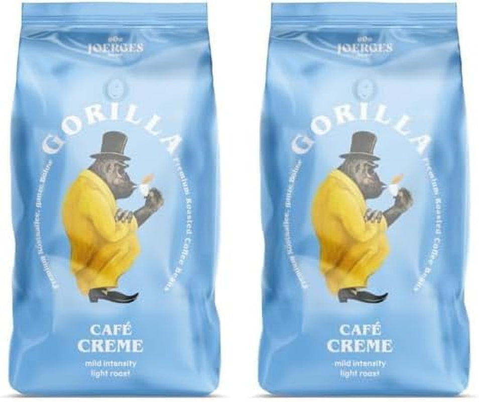 Gorilla Café Creme, boabe intregi, 1 kg Cafea Naty Shop 2 x 1 Kg Fără aromă suplimentara