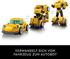 LEGO Icons Transformers Bumblebee, action figure robot da collezione per adulti, set da costruzione cinematografico per fan di fantascienza, trasformabile in un'auto, giocattolo avventuroso 10338 Set da costruzione Besuche den LEGO-Store