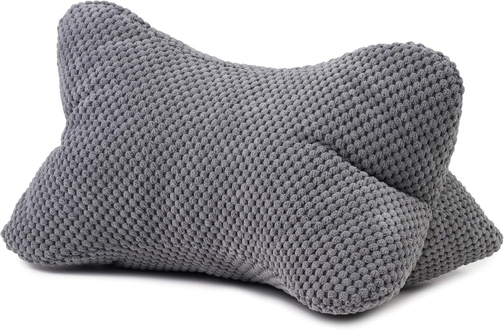 Pernă de citit Gözze - Sven, pernă de gât cu aspect texturat, pernă de citit și relaxare pentru gât și spate, 40 x 25 cm - Taupe