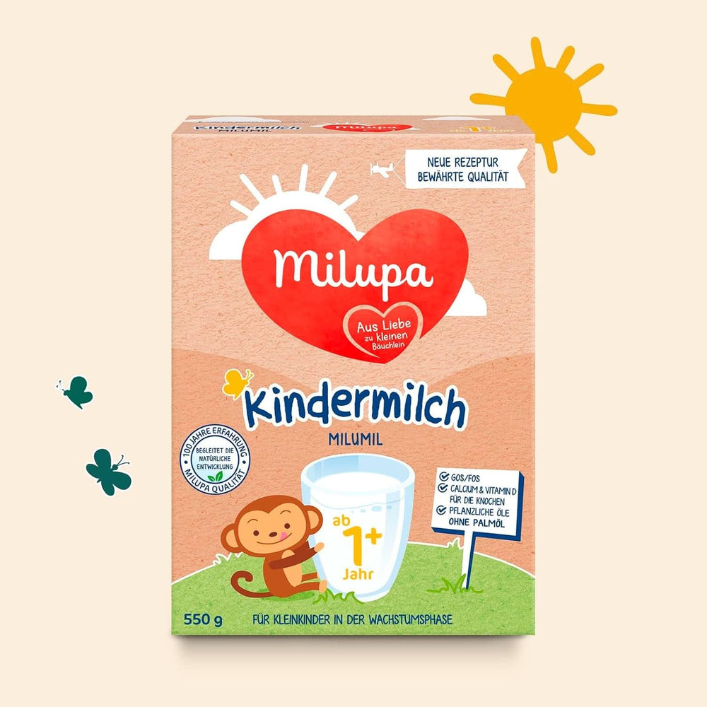 Milupa Latte per bambini Milumil 1 plus - da 1 anno - per bambini piccoli in fase di crescita - accompagna lo sviluppo naturale - 5 x 550 g polvere Mamma e Bambino Naty Shop