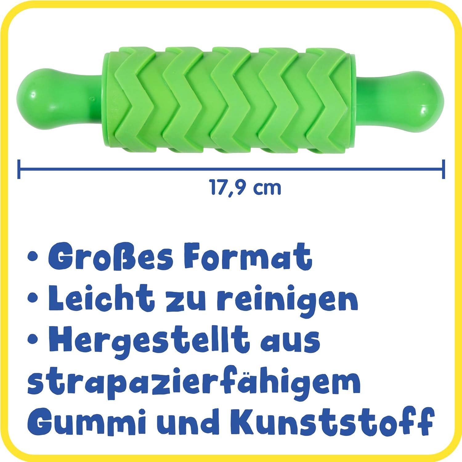 Mal- und Ton-Texturwalzen - 4er-Set - Knetrollen strutturato per bambini - Vielseitige Muster zum Basteln und Dekorieren