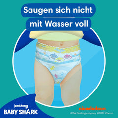 Pampers Taglia 5-6 Splashers Baby Shark Confezione da 10 pannolini da bagno usa e getta in edizione limitata per una protezione sicura dell'acqua