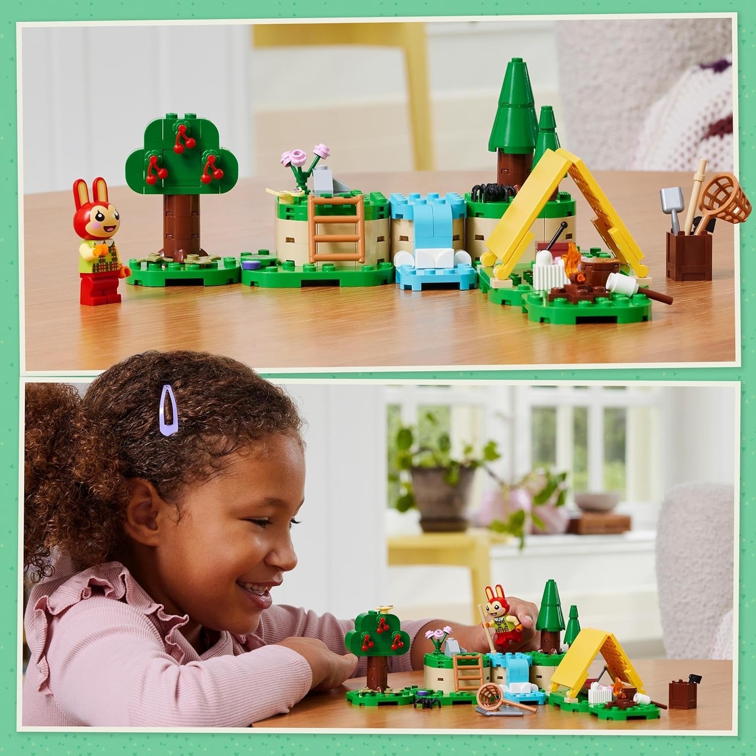 LEGO Animal Crossing Mimmis distracție în aer liber, jucărie creativă pentru copii, set de animale cu figura iepurelui din jocul video, cadou pentru fete și băieți de la 6 ani 77047 Seturi de constructie Besuche den LEGO-Store