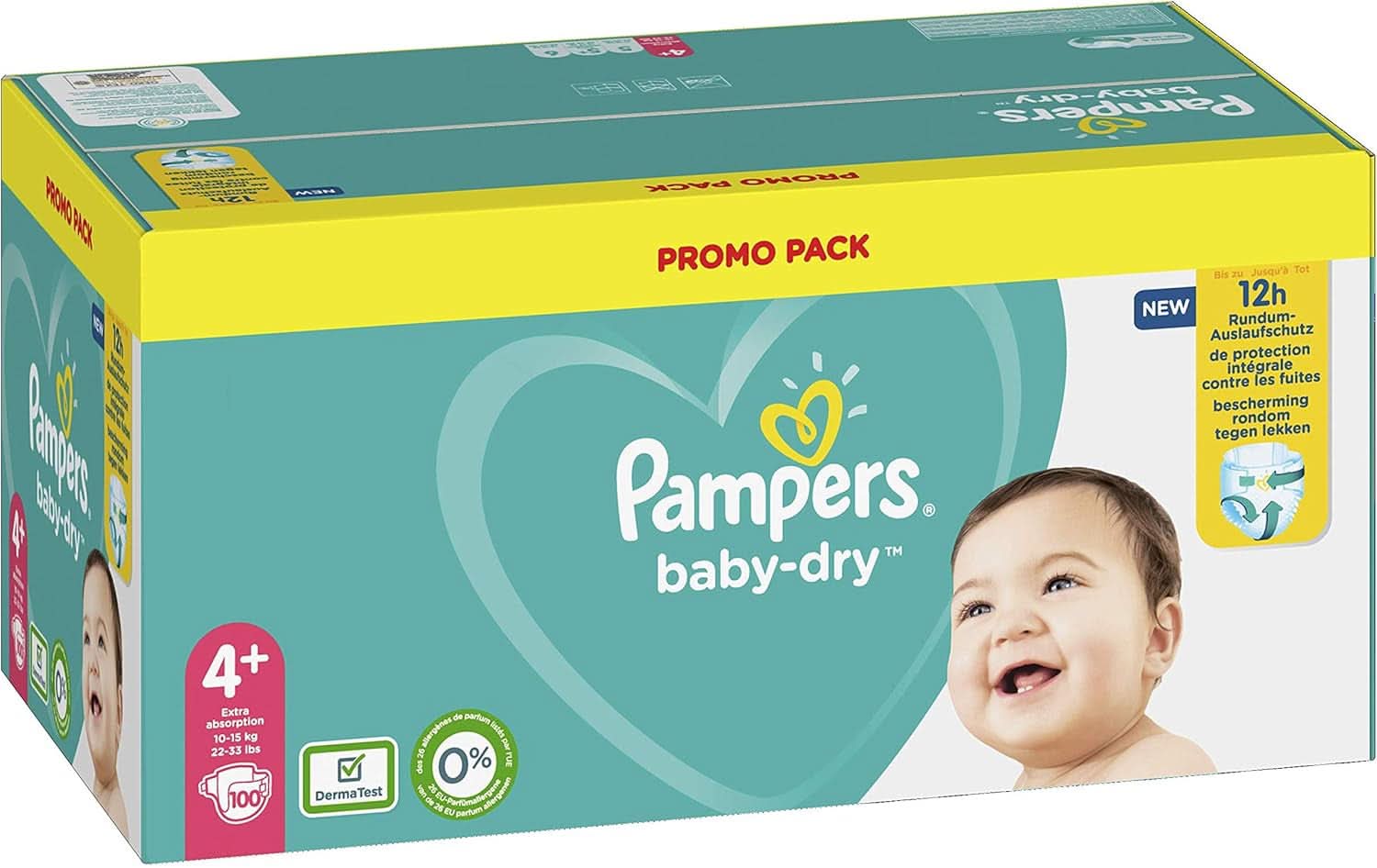 Pampers (versione classica), pannolini per neonati taglia 4+ (10-15 kg), 100 pz Mamma e Bambino Naty Shop