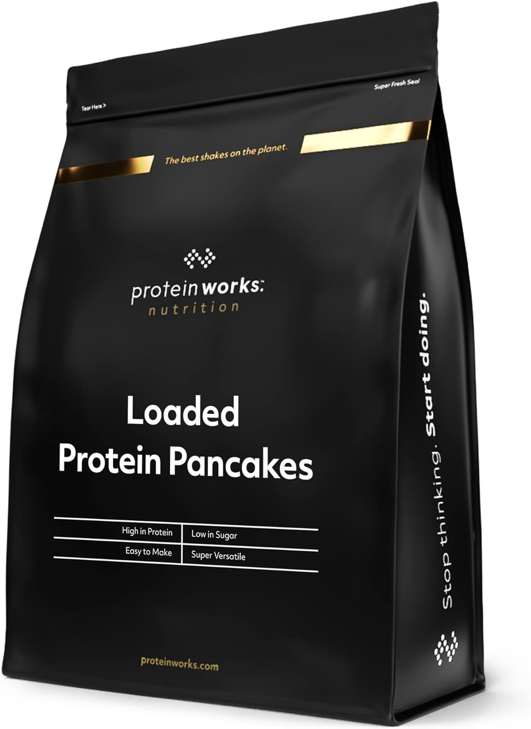 Protein Works - Pfannkuchen proteico caricato | Premium Pfannkuchen Mischung | Frittelle Eiweiß | Pancake Proteici | 8 porzioni | Naturale | Miscela da 500G per panificazione e cottura Naty Shop