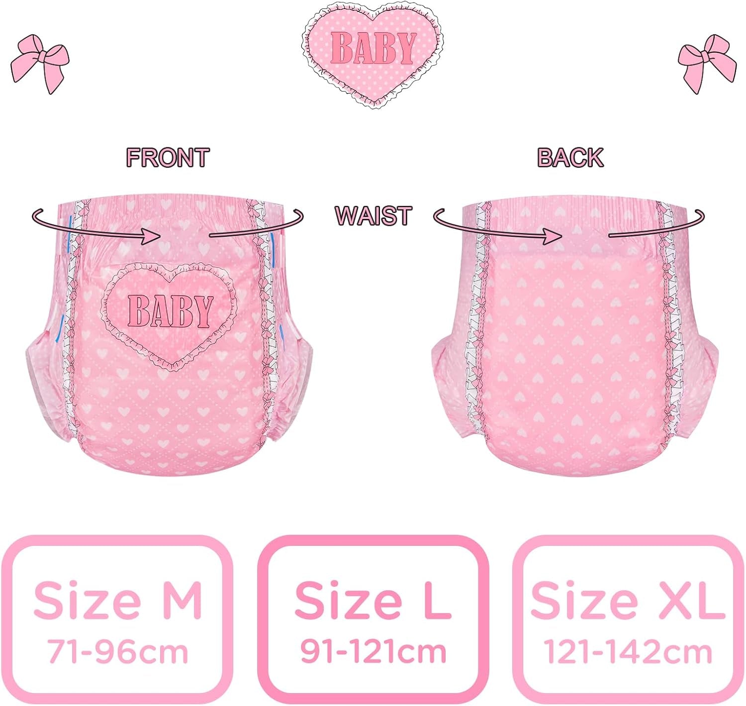 Pannolini stampati per adulti 5500-5800ml Confezione da 2 - Blushing Baby (M)