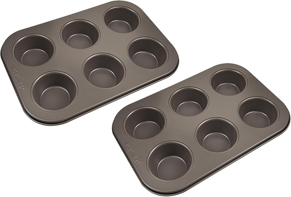 BERGNER BAKING LOVERS - Set Von 2 X 6 Cup Muffinformen - Kohlenstoffstahl Mit Ilag Essential, PFOA Frei, Leicht Zu Reinigen Stampi e vassoi per cuocere Naty Shop 26.5 Cm | 18,5 cm | 3 cm