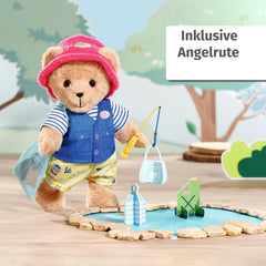 Costum Baby Born Teddy Angler cu undiță pentru păpuși de 43 cm și ursuleț de pluș, 835982 Zapf Creation