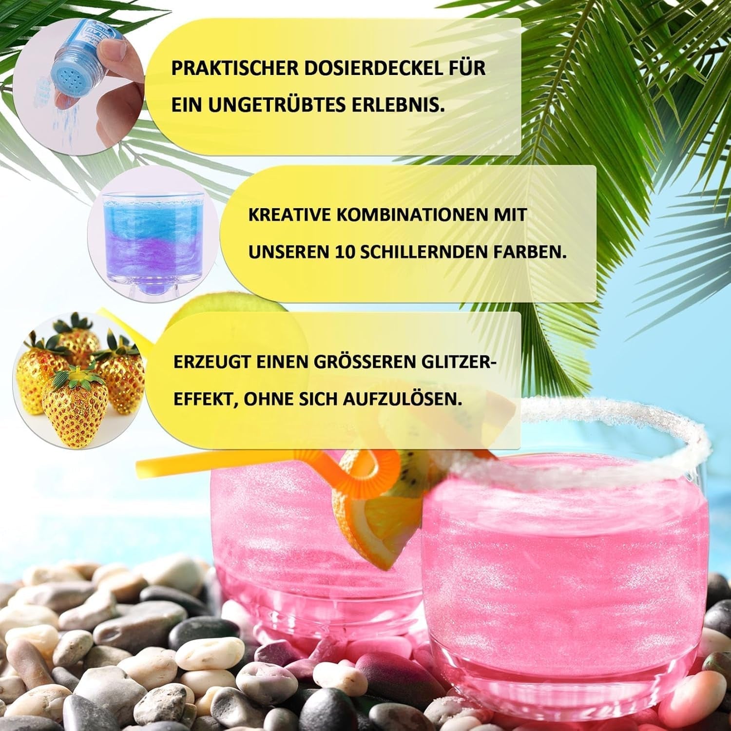 Kicofood, glitter commestibili, 5 grammi, vari colori Glitter Naty Shop