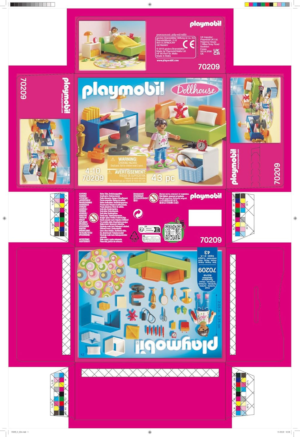 PLAYMOBIL casa delle bambole 70209 Stanza dei giovani con figura di ragazza e accessori, da 4 anni Case delle bambole Naty Shop