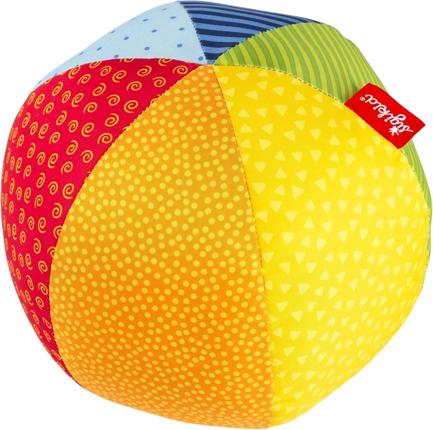 SIGIKID 49580 Softball mic Baby Activity PlayQ fete și băieți jucărie pentru copii recomandată de la 3 luni multicolor Jucarii Bebe Naty Shop Roșu-albastru-galben/19 cm