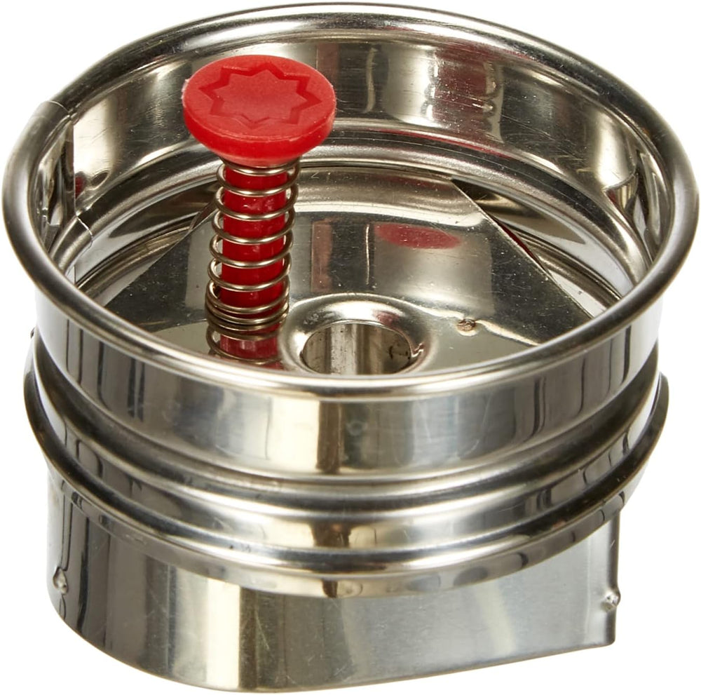 Städter 966353 Formă de biscuiți cu ejector, în formă de inimă, oțel inoxidabil, diametru 4,8 cm, argintiu/roșu, 4,8 x 4,8 x 4,8 cm