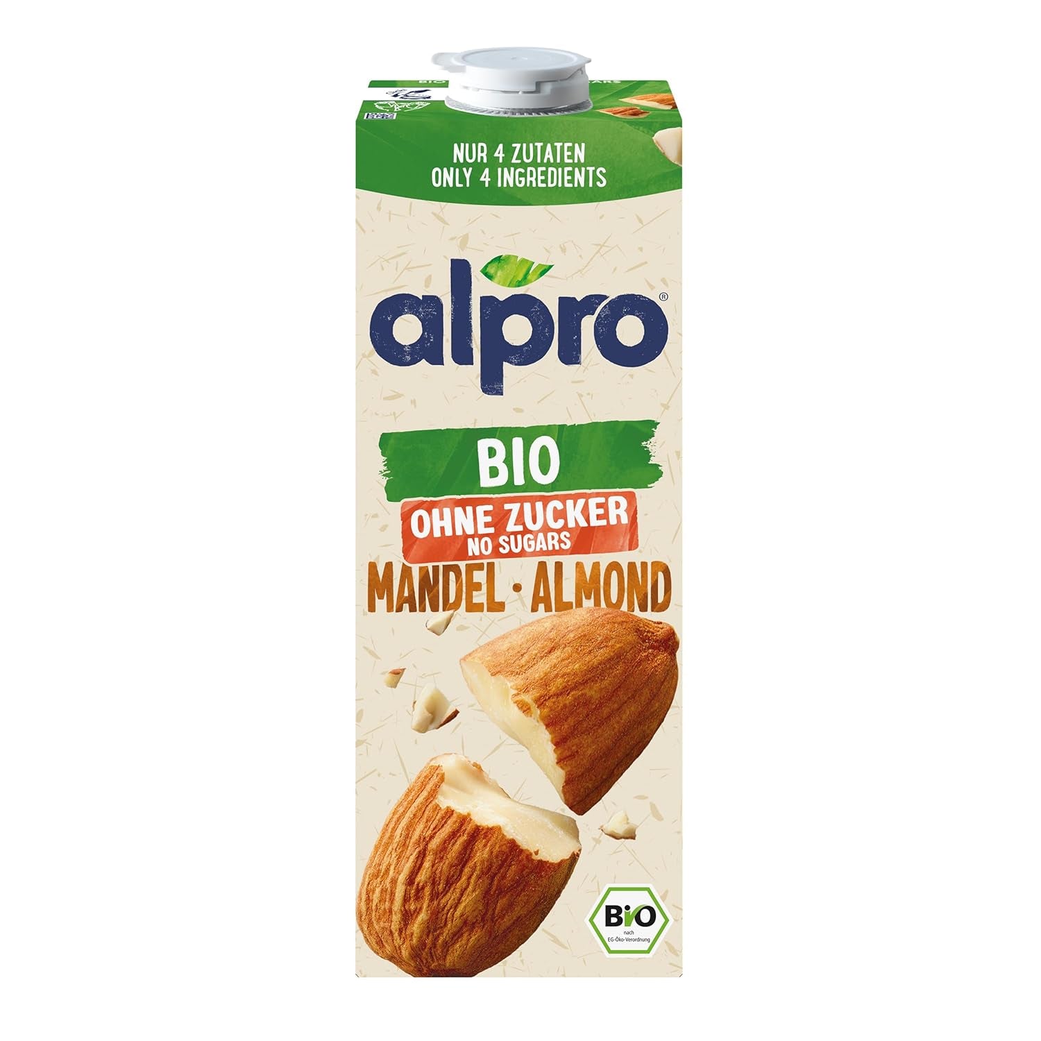Alpro Bio Mandeldrink senza zucchero – 8 x 1 l