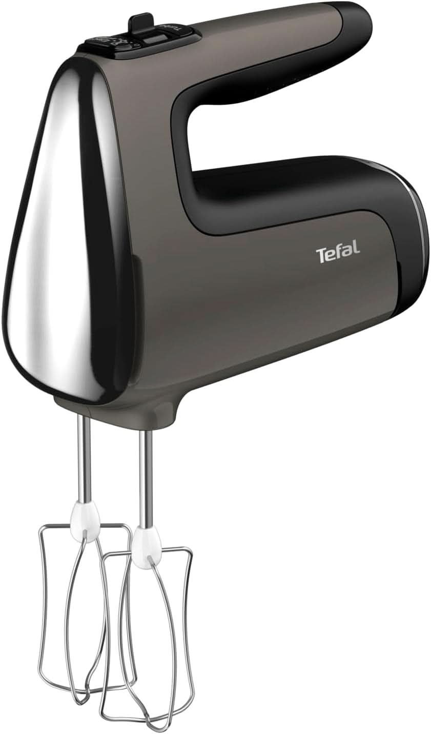 Tefal HT650E Power Mix Silence Miscelatore manuale | 600 Watt | Regolatore di velocità variabile | Funzione Turbo e Auswurf | Motore per il tempo libero estremo | incl. 2 Rührbesen Und 2 Knethaken | Cucina di grano Naty Shop Single