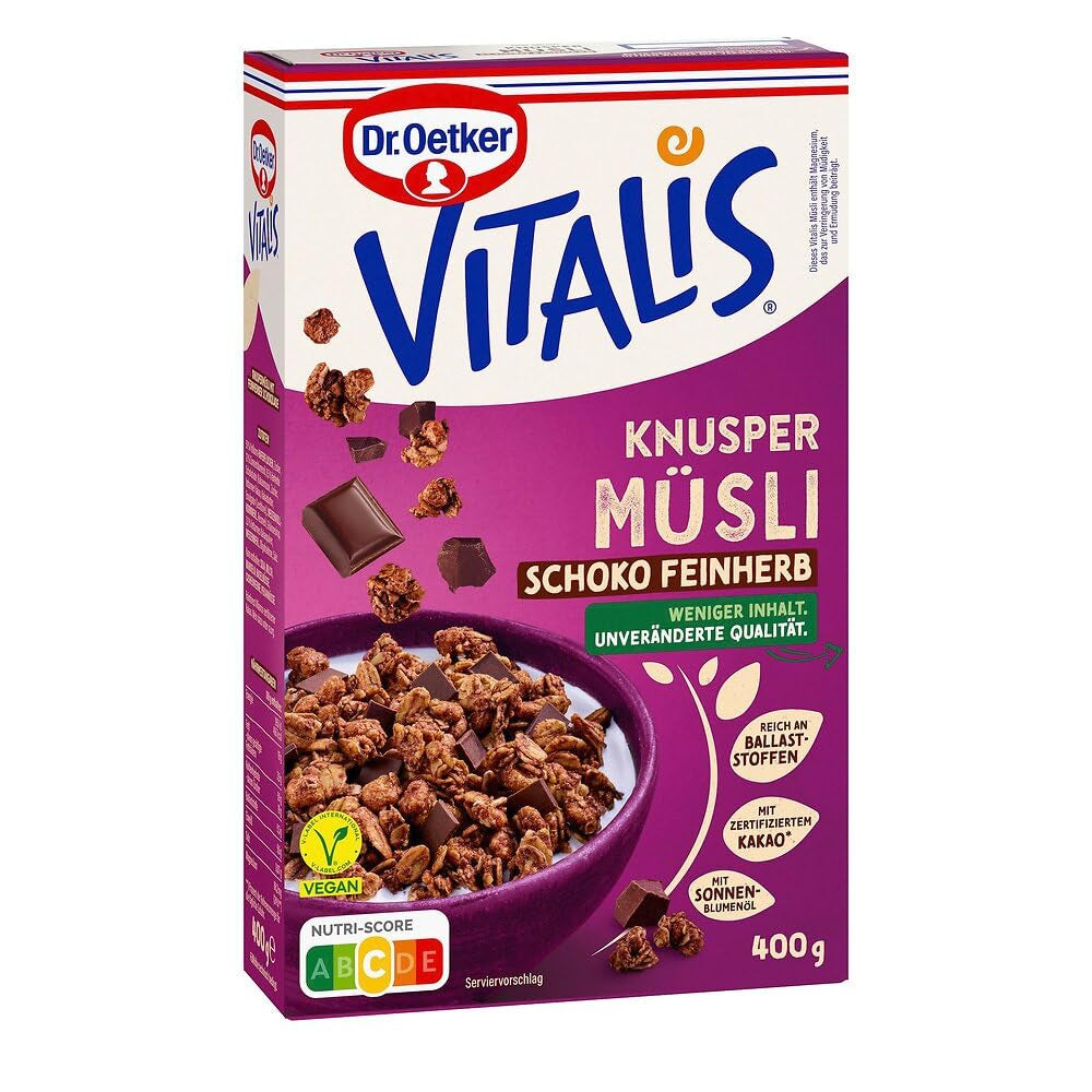Dr. Oetker Vitalis Crunchy Honeys: Muesli croccante al miele per colazione e spuntini, confezione da 5 (5 x 600 g)