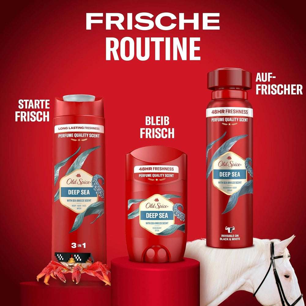 Old Spice Deep Sea 3-In-1 Gel de duș și șampon pentru bărbați Duș și baie Old Spice