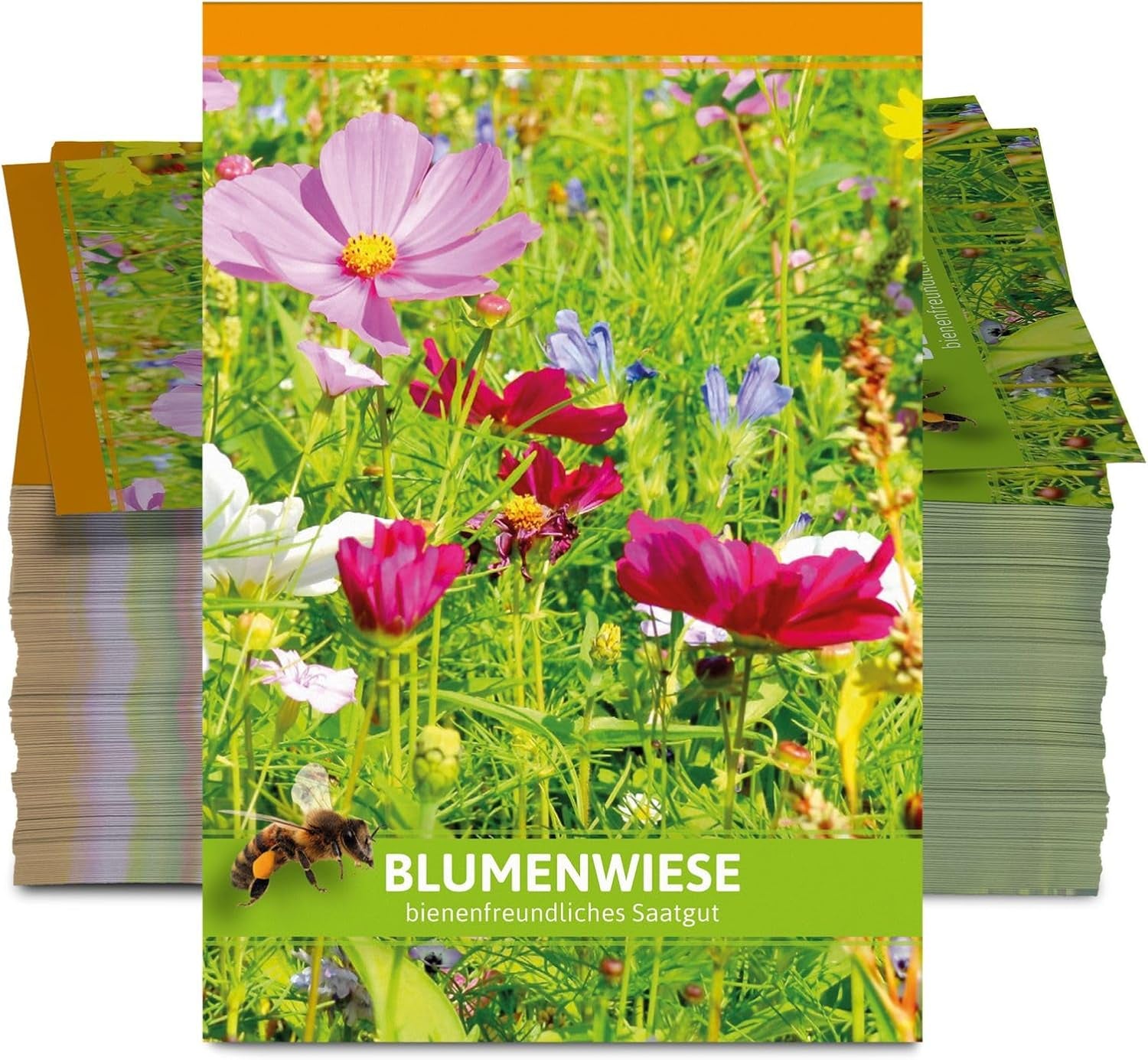 FLORTUS Bomboniere con prato di fiori di campo (100 pezzi) | Miscela di semi di fiori per api e insetti come regalo di ringraziamento e regalo promozionale