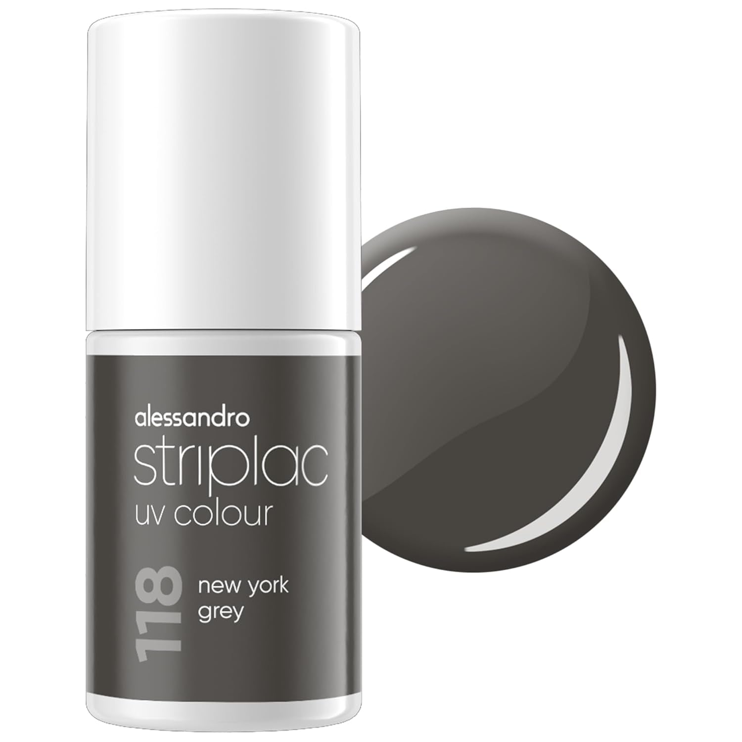 Smalto UV alessandro Striplac Midnight Black – Delicato e a lunga tenuta – Facile rimozione grazie alla tecnologia peel-off – Vegan e cruelty-free – 8 ml