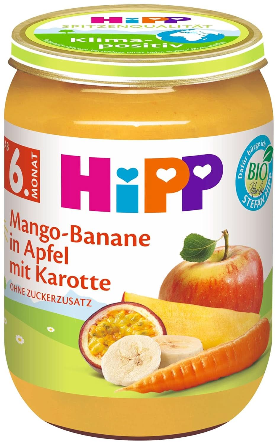 Hipp For Little Gourmet, Nettarine in mela e mango, senza zuccheri aggiunti, 6 X 190 grammi Mamma e Bambino Naty Shop 190 grammi Mango e banana in salsa di mele, carota