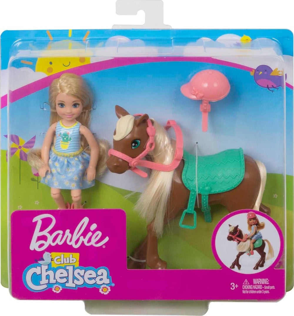 Barbie GHV78 - Club Chelsea Playset cu păpușă și cal, aprox. 15 cm, blondă, cu modă și accesorii, jucărie cadou pentru copii de la 3 la 7 ani Papusi Naty Shop