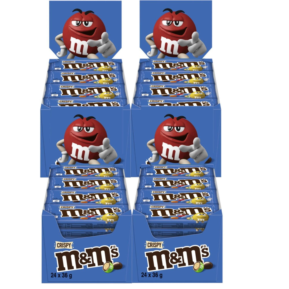 M&M's Confezione sfusa di cioccolato alle arachidi 24 x 45 g di lenticchie al cioccolato aromatizzate alle arachidi regalo al cioccolato (1080 g) ideali come dolcetto a tema calcistico