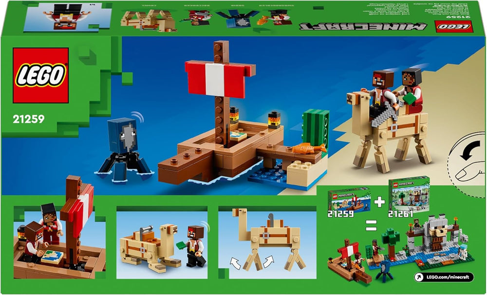 LEGO Minecraft Il Viaggio sulla Nave Pirata Calamari e Cammello Figura del Pirata Giocattolo di Costruzione di una Nave Gioco di Ruolo Regalo per Ragazzi e Ragazze di 8 Anni 21259 Set di Costruzioni Besuche den LEGO-Store