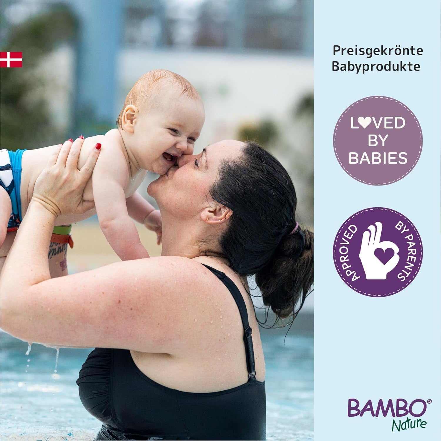 Pannolini da nuoto per bambini Bambo Nature, taglia S (7-12 kg), 12 pannolini | Pannolini da bagno usa e getta Secure Fit | Comfort impermeabile durante i giochi in acqua