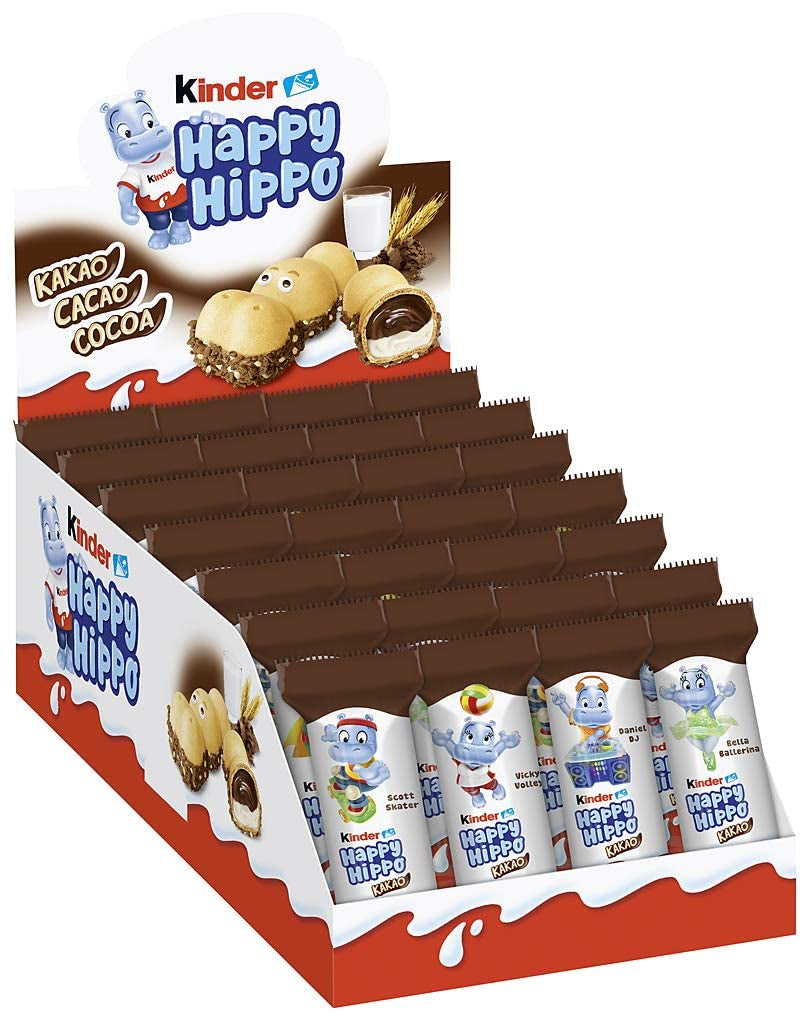 Kinder Happy Hippo Hazelnut - Specialità Wafer Croccanti con Crema di Latte e Nocciole - Dolci di Carnevale e Martedì Grasso - 1 confezione contenente 5 barrette individuali da 20,7g ciascuna