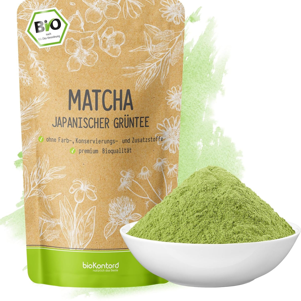 Matcha BIO pulbere 200 g I Fără aditivi - 100% natural I Ceai Matcha japonez premium I Pulbere de ceai verde de la