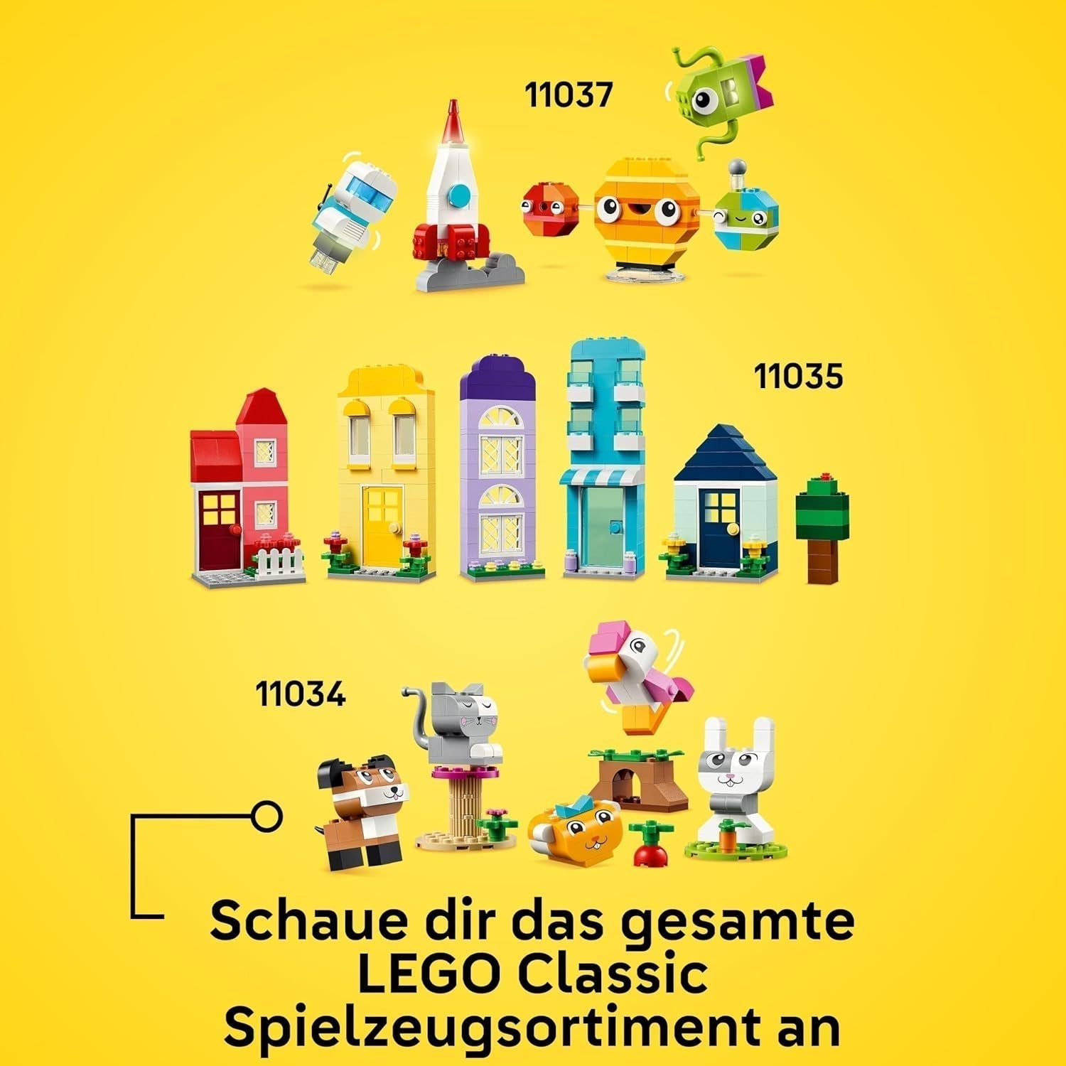 Case creative LEGO Classic, set di mattoncini da costruzione per bambini, giocattolo da costruzione da 850 mattoncini, giocattolo da costruzione con accessori, regalo per ragazzi e ragazze di 4 anni 11035 Set da costruzione Beuche den LEGO-Store
